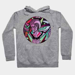 Blue Red Blend Wise Afro King Hoodie